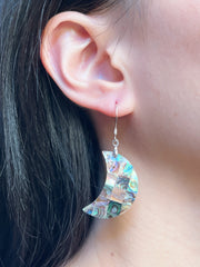 Abalone Shell Moon Earrings - SF