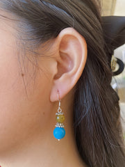 Turquoise Black Hawk Earrings - SF