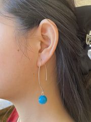 Turquoise Open Threader Drop Earrings - SF