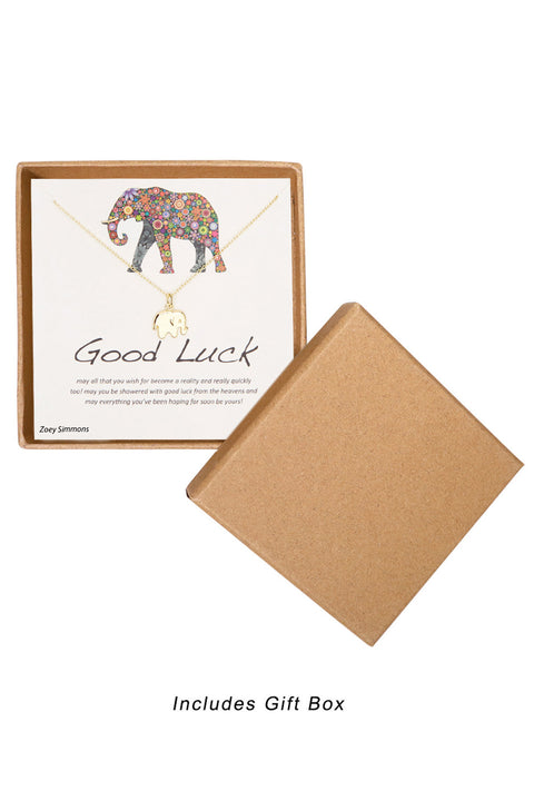'Good Luck' Boxed Charm Necklace - GF