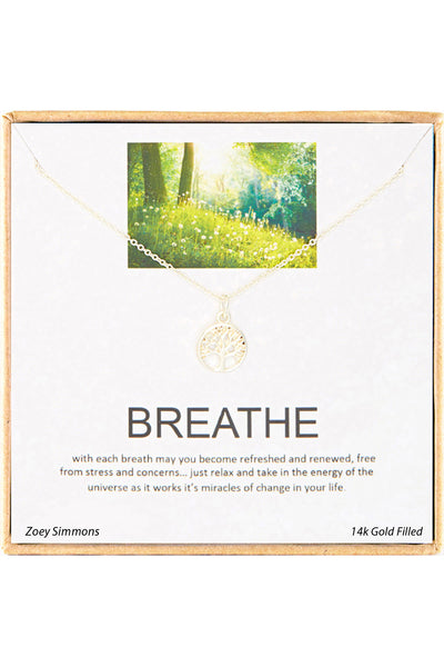 'Breathe' Boxed Charm Necklace - GF