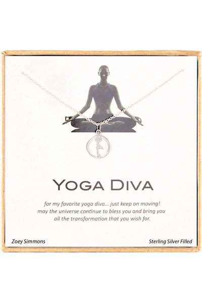 'Yoga Diva' Boxed Charm Necklace - SF