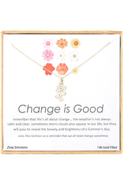 'Change Is Good' Boxed Charm Necklace - GF