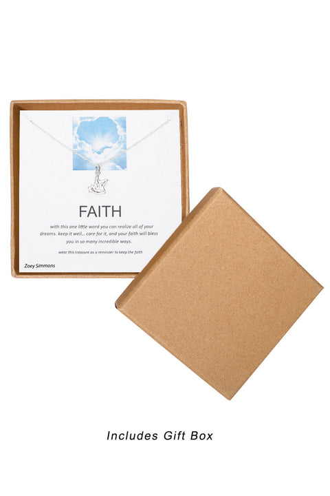 'Faith' Boxed Charm Necklace - SF