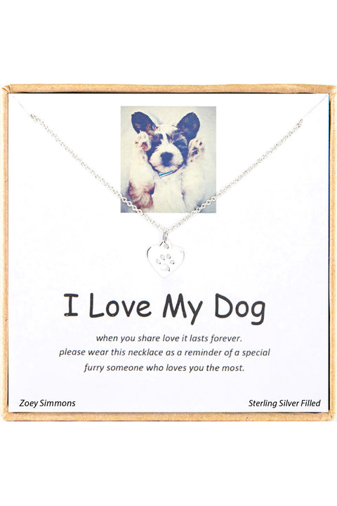 'I Love My Dog' Boxed Charm Necklace - SF
