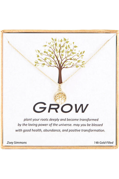 'Grow' Boxed Charm Necklace - GF