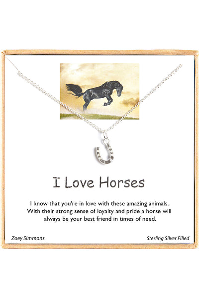 'I Love Horses' Boxed Charm Necklace - SF