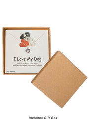 'I Love My Dog' Boxed Charm Necklace - SF