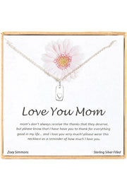 'Love You Mom' Boxed Charm Necklace - SF