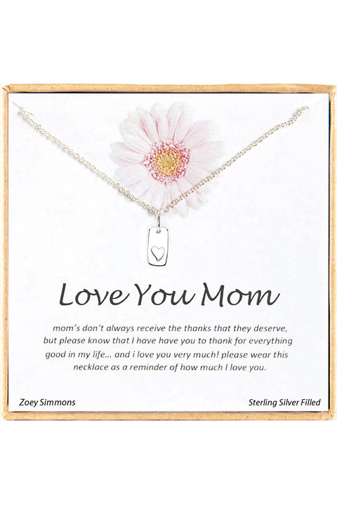 'Love You Mom' Boxed Charm Necklace - SF