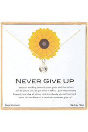 'Never Give Up' Boxed Charm Necklace - GF