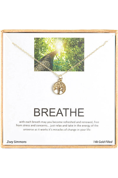 'Breathe' Boxed Charm Necklace - GF