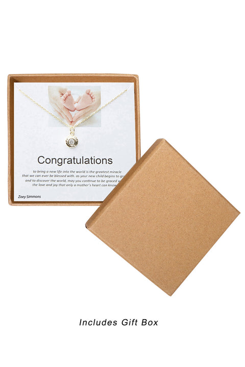 'Congratulations' Boxed Charm Necklace - GF