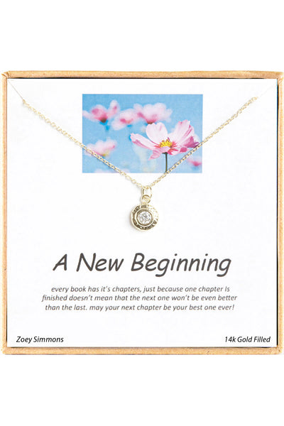 'A New Beginning' Boxed Charm Necklace - GF