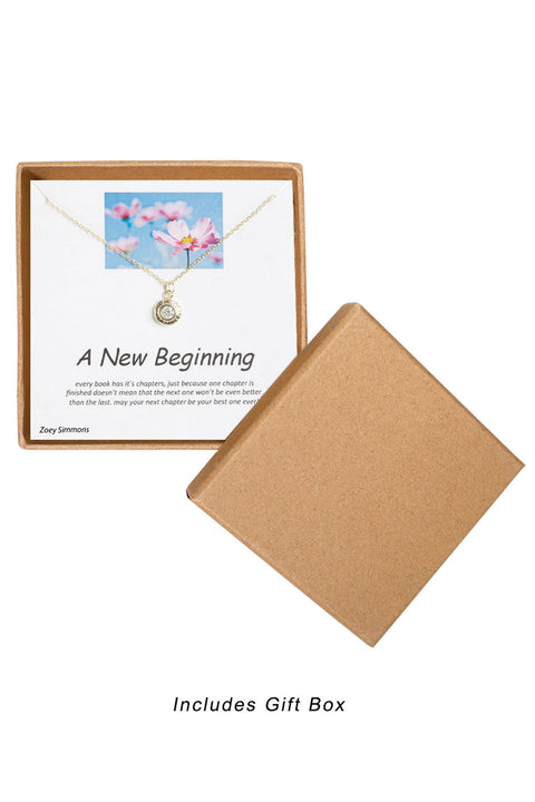 'A New Beginning' Boxed Charm Necklace - GF