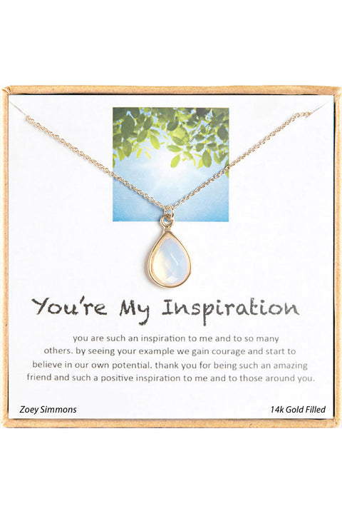 'You're My Inspiration' Vermeil Boxed Charm Necklace - GF