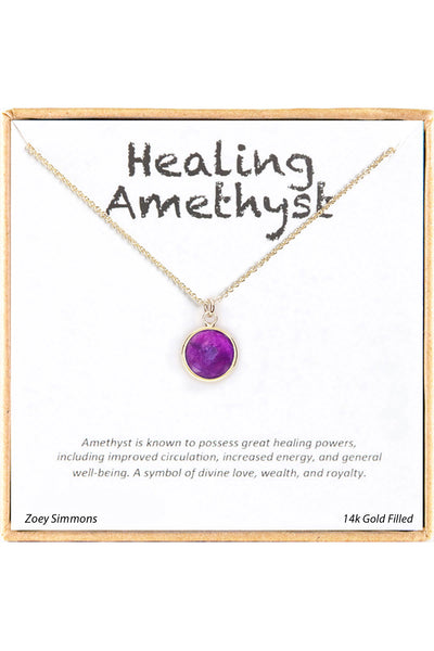 'Healing Gemstone' Boxed Charm Necklace - GF