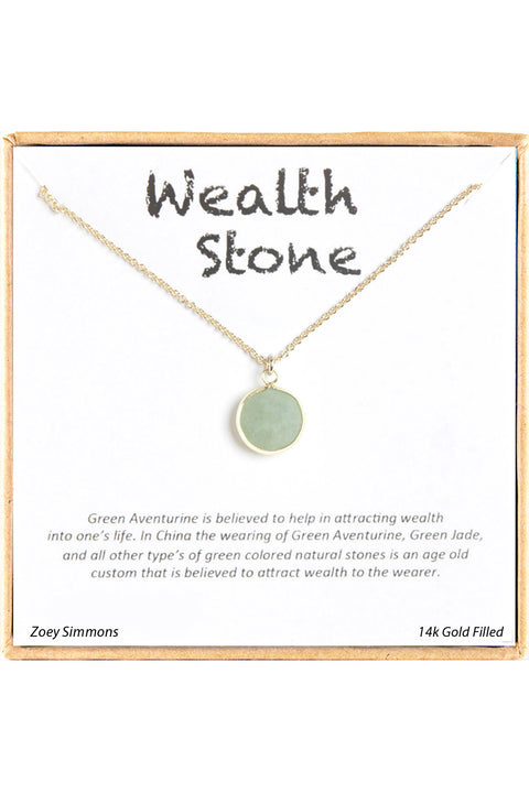 'Wealth Stone' Boxed Charm Necklace - GF
