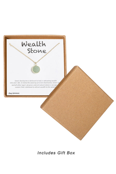 'Wealth Stone' Boxed Charm Necklace - GF