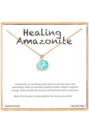 'Healing Gemstone' Boxed Charm Necklace - GF