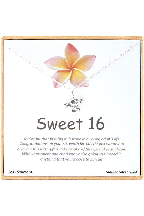 'Sweet 16' Boxed Charm Necklace - SF