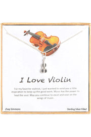 'I Love Violin' Boxed Charm Necklace - SF