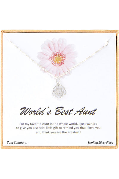 'World's Best Aunt' Boxed Charm Necklace - SF