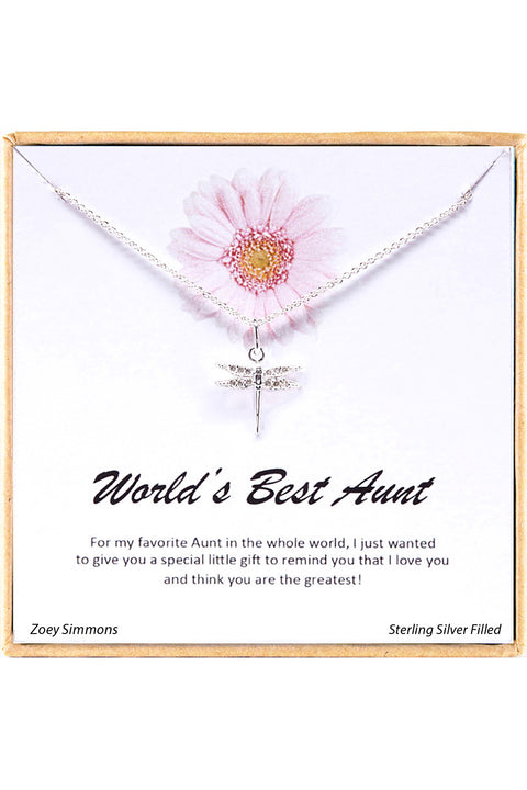 'World's Best Aunt' Boxed Charm Necklace - SF