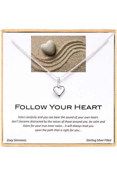 'Follow Your Heart' Boxed Charm Necklace - SF