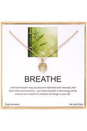 'Breathe' Boxed Charm Necklace - GF