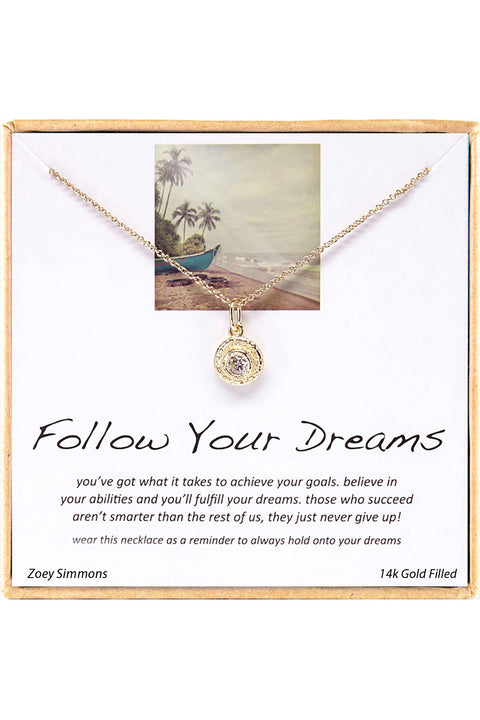 'Follow Your Dreams' Boxed Charm Necklace - GF