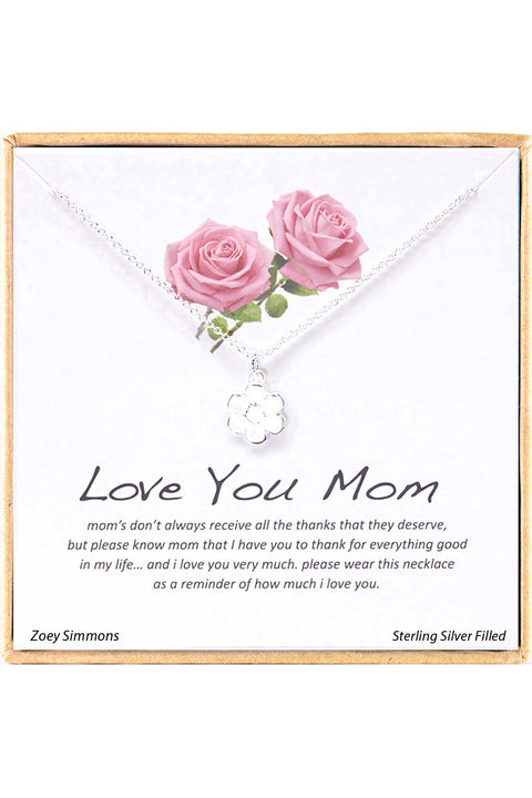 'Love You Mom' Boxed Charm Necklace - SF