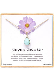 'Never Give Up' Boxed Charm Necklace - GF