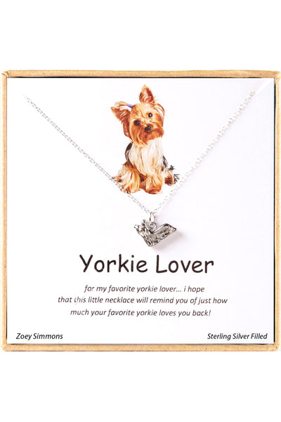 'Yorkie Lover' Boxed Charm Necklace - SF