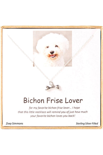 'Bichon Frise Lover' Boxed Charm Necklace - SF