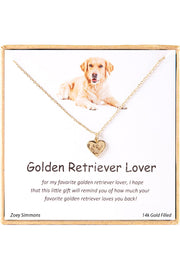 'Golden Retriever Lover' Boxed Charm Necklace - GF