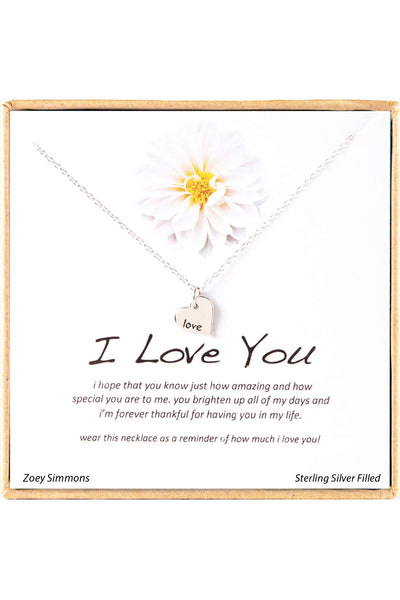 'I Love You' Boxed Charm Necklace - SF