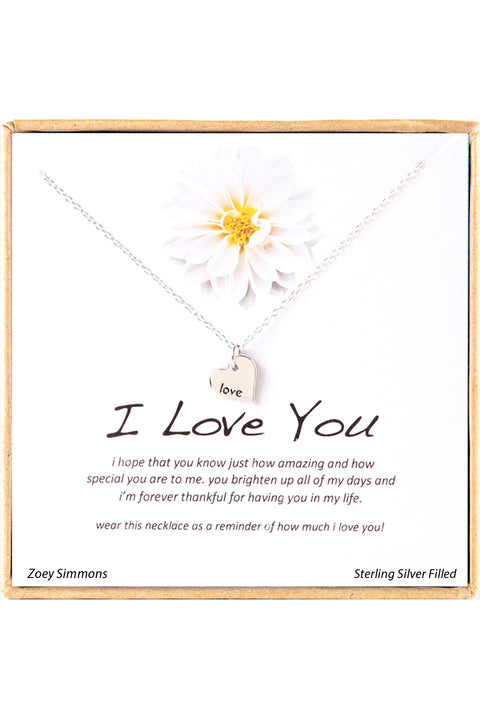 'I Love You' Boxed Charm Necklace - SF
