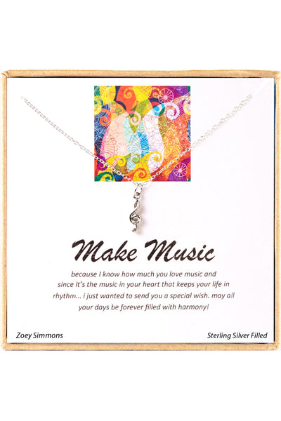 'Make Music' Boxed Charm Necklace - SF