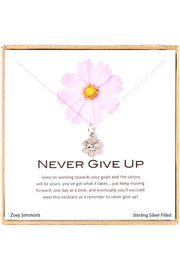 'Never Give Up' Boxed Charm Necklace - SF
