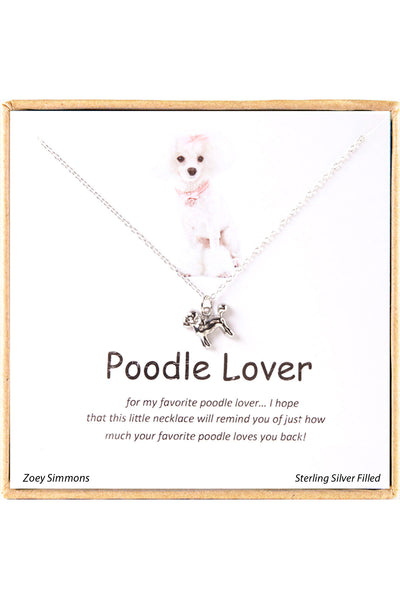'Poodle Lover' Boxed Charm Necklace - SF