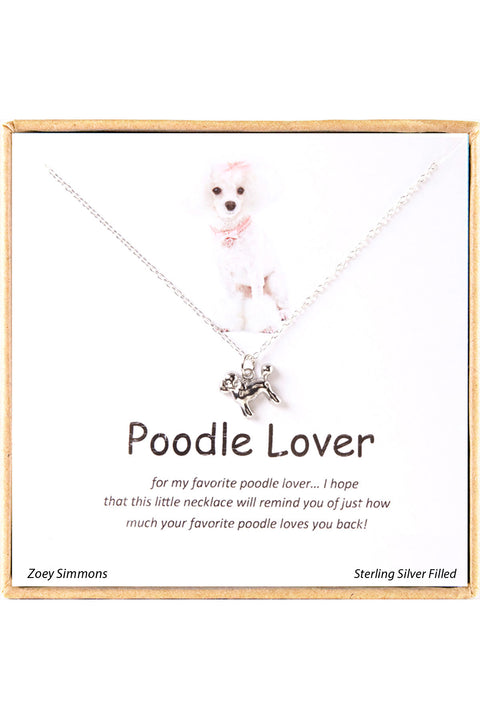 'Poodle Lover' Boxed Charm Necklace - SF