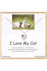 'I Love My Cat' Boxed Charm Necklace - SF