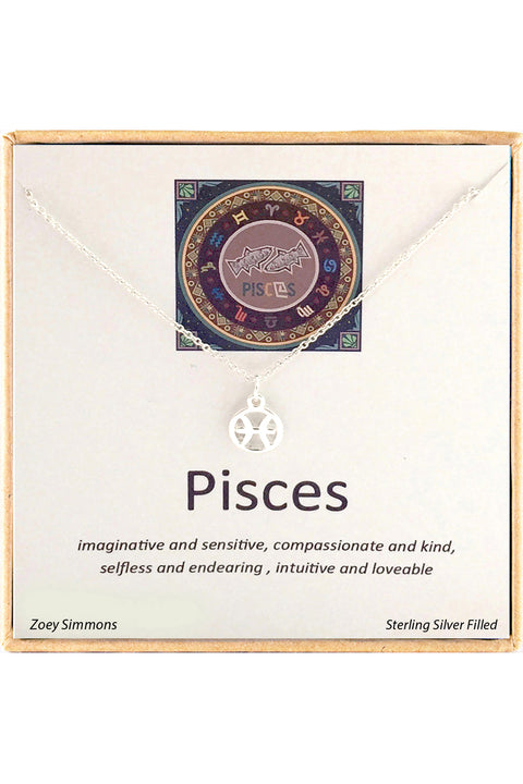 'Zodiac' Boxed Pisces Necklace - SF