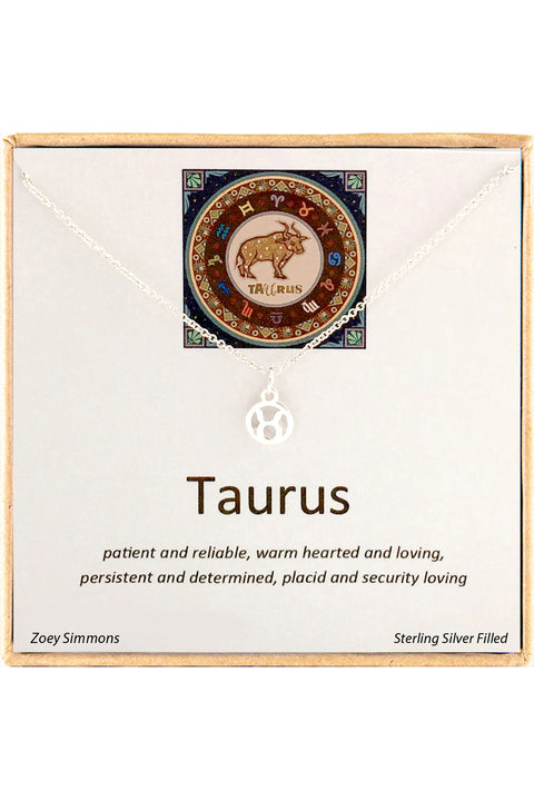 'Zodiac' Boxed Taurus Necklace - SF