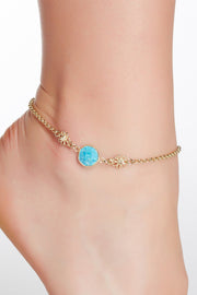 Turquoise With Daisy Anklet - GF