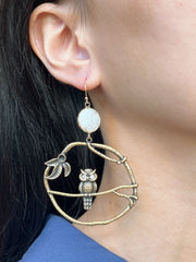 Midnight Owl Statement Earrings - GF