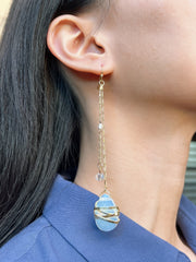 Moonstone Crystal Drop Earrings In Gold - GF