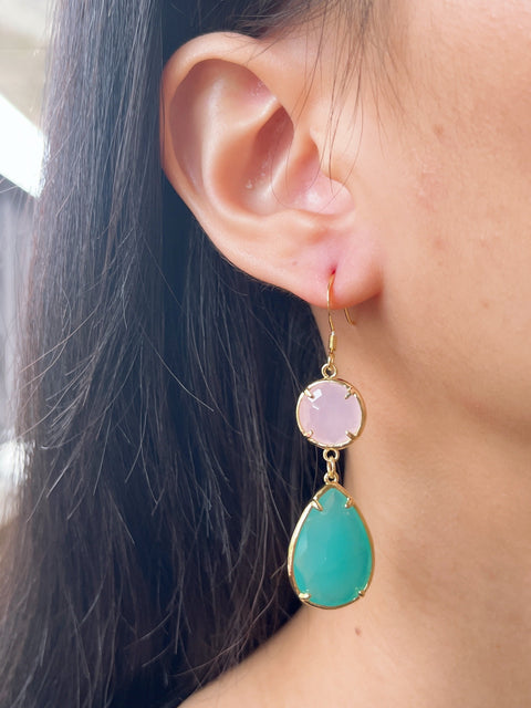 Amazonite Crystal Drop Earrings - GF