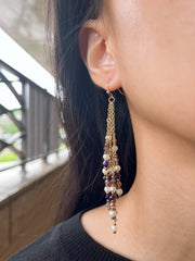 Pearl Mixed Crystal Drop Earrings - GF